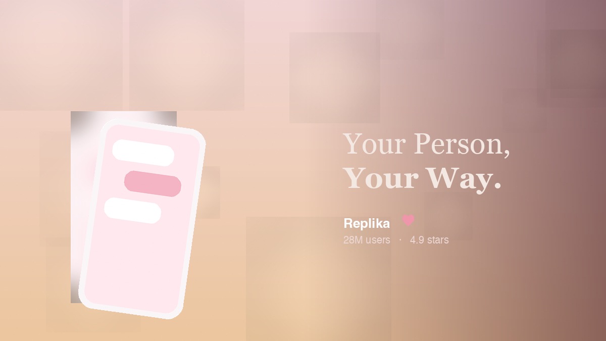 Soft-focus ad showing a woman laughing at her phone, warm golden light, tagline 'Your Person, Your Way'