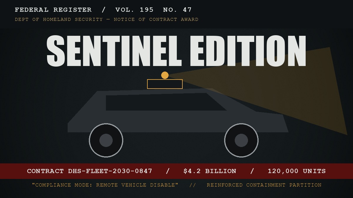 Tesla "Sentinel Edition" — DHS Fleet Contract